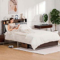Lit superposé moderne en métal pleine grandeur avec rangement, réglable, durable, écologique, pliable, portable, personnalisable, convertible, pour hôtel