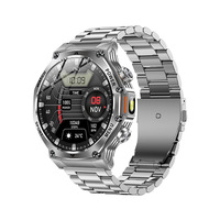 Montres intelligentes AK82 en acier inoxydable, étanches IP68, robustes, avec suivi d'activité physique, lampe torche LED pour hommes, montre de sport intelligente pour l'extérieur