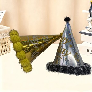 Chapeau en papier Prince imprimé à chaud avec inscription Joyeux Anniversaire, casquette de fête pour enfants, fournitures de décoration pour fête d'anniversaire - Product Image 3