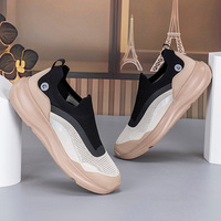 Chaussures de course à enfiler pour hommes, tige en tissu extensible, respirantes, légères, amortissantes, sportives, tendance estivale, chaussures en mesh