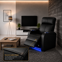 Canapé de cinéma maison moderne, deux places, cuir véritable, électrique, multifonction, extensible, structure en bois, alimentation USB