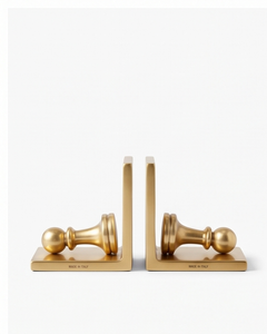 Gold Finish Decorative Bookend Pair <b>Desk</b> <b>Shelf</b> Bookends Elegant Metal Book Holder for Home Office Library Decor Display - Product Image 1