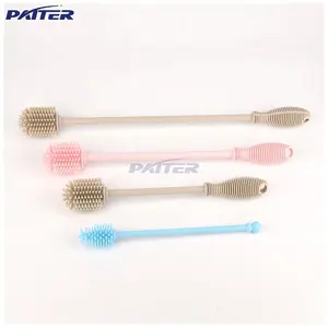 Dernier style nettoyage en profondeur bactérienne dissolvant doux résistant à la chaleur silicone brosse de nettoyage de bouteille