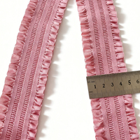 Bande élastique plissée à volants brodés en dentelle de 5 cm pour robe, jupe, pantalon YEA24