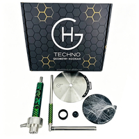 Chicha géométrique russe en gros d'usine, style dragon, électroplaquée, grand ensemble de chicha en acier inoxydable avec coffret cadeau