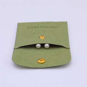 Pochette à bijoux en microfibre verte PUPPYSEW, sacs de haute qualité personnalisés pour mini-bagues, sac cadeau avec logo personnalisé - Product Image 3