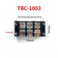Bornier de raccordement série TB TBC-1003 TBC-6004 TBC-1006 TBC-10012, 100A, avec plaque de connexion, borne fixe et barrière à vis couverte