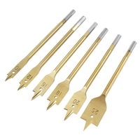 Lot de 6 forets à lame plate en acier au carbone avec tige hexagonale revêtue de titane, 10-25 mm, pour le travail du bois