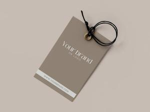 Бесплатный образец переработанной этикетки с тиснением, Модные специальные картонные подарочные шнурки, роскошные настраиваемые ярлыки для одежды, логотип - Product Image 3