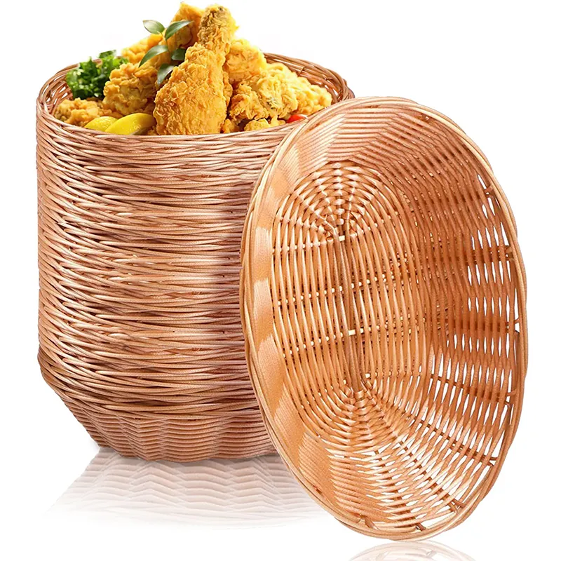 Plastic Oval Small Gift Baskets For Food Storage Fruit Bread Restaurant, Centerpiece Display, Christmas Gifts