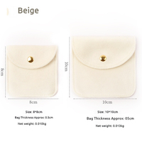 Sac à bijoux en tissu velours avec bouton, pochette de rangement haut de gamme pour bagues, colliers, pendentifs et petits accessoires, vente en gros