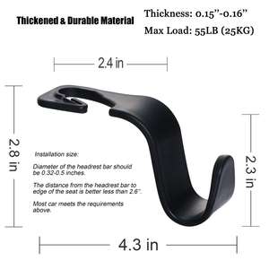 4 pièces – Porte-sacs élégant pour siège arrière de voiture, pour sacs à main, vêtements, manteaux, sacs d'épicerie, multicolore - Product Image 5