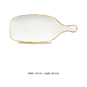 ถาดเสิร์ฟสีขาวลายข้าวบาร์เลย์พร้อมหูจับ 28.4 × 12 ซม. Churchill Stonecast Speckled Swhspdlh1 - Product Image 3