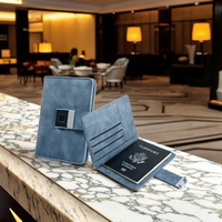 Porte-passeport design personnalisé d'usine en cuir de vache pochette mince couverture de passeport