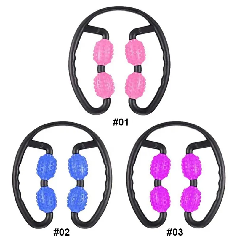 4 포인트 피트니스 핸드 암 En 롤러 마사지 스틱 드럼 포인트 마사지 도구 깊은 조직 마사지 요가 서클