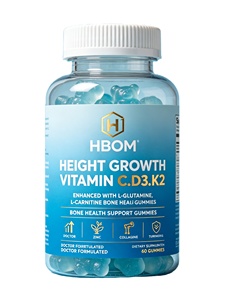Gomitas para Aumentar la Estatura OEM que Contienen Vitamina C, D3, K2, <span class=keywords><strong>Zinc</strong></span>, Colágeno y Cúrcuma para Apoyar la Salud Ósea - Product Image 1