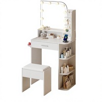 Table de maquillage intégrée avec armoire de rangement, style américain, en panneaux MDF blancs, pour chambre à coucher, pour le commerce extérieur transfrontalier