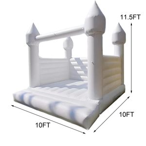 Château gonflable blanc pour fêtes en plein air, mariage, château gonflable avec toboggan pour locations de châteaux gonflables - Product Image 5