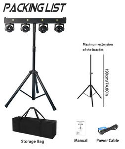 Barra da 180W con 4 Teste Mobili <span class=keywords><strong>Luce</strong></span> da Palco Effetto Strobo RGBW DMX512 Controllo Vocale per DJ Discoteche Spettacoli Feste ed Eventi - Product Image 6