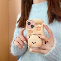 Coque de protection invisible en gros avec motif d'ours de dessin animé à grosse tête pour iPhone 17 16 15 14 13 12 Pro Max