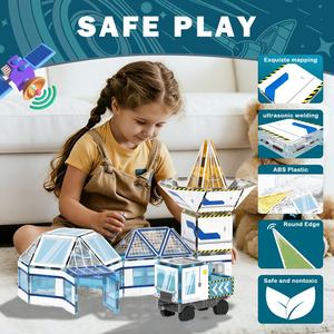 Jinxin Nouveauté : Blocs <span class=keywords><strong>de</strong></span> <span class=keywords><strong>Construction</strong></span> Magnétiques pour Enfants, Base Spatiale, Jouet Éducatif pour 3-6 Ans - Product Image 3