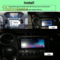 6+128 para Honda Pilot 2009-2015 Android 10.0 Navegación GPS para Coche Unidad Principal Reproductor Multimedia Autorradio Grabadora de Cinta Audio Estéreo