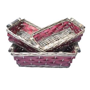 Set di 3 cestini di vimini con manici 45x34x13cm, 40x30x11cm e 34x24x10cm - Product Image 1