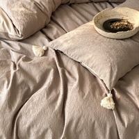 Parure de lit confortable en coton brossé jacquard floral 100% biologique, minimaliste, respirante, prix d'usine, vente en gros