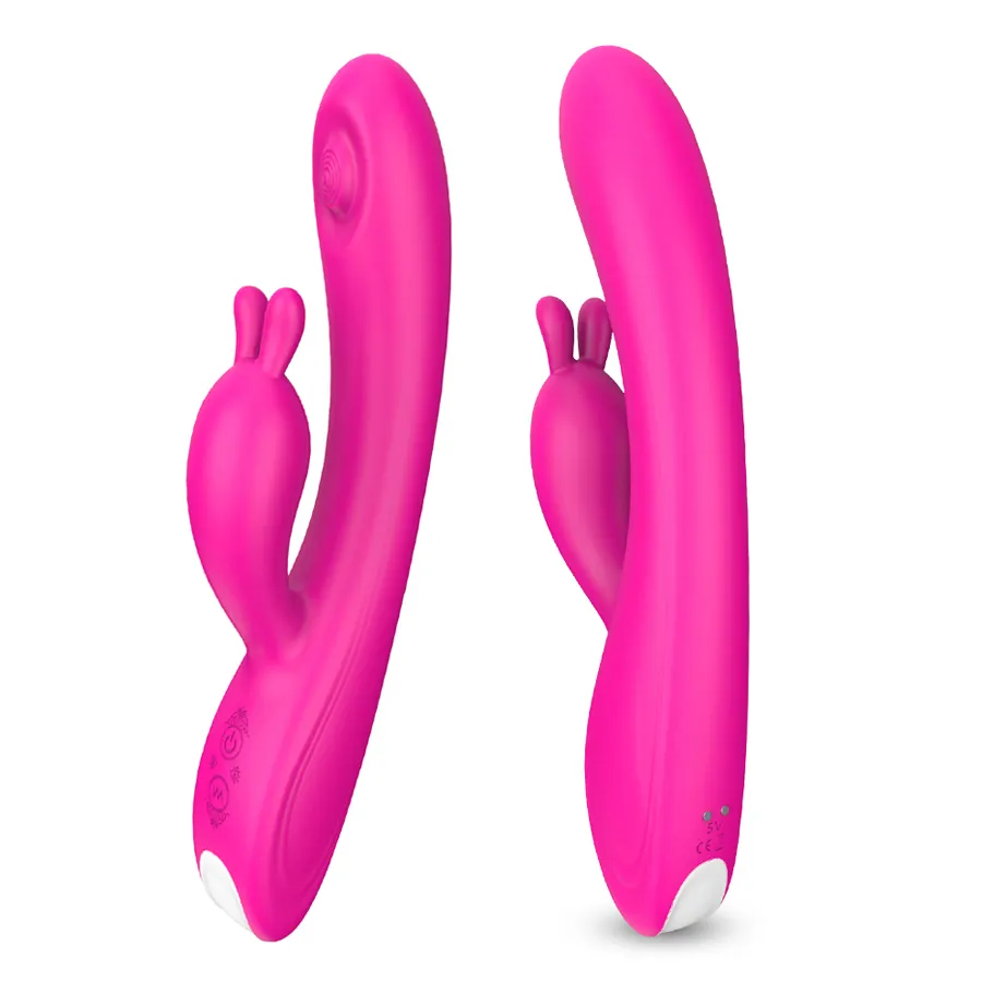 Quaige Jack Rabbit Ears Sex Toy Silicon Vibrator with 9 Speed for Women Love Bunny Double Vibrator