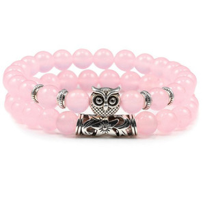 G4197 venta al por mayor 8mm 2 unids/set pulsera de cuentas cadena amazónica piedra volcánica Lava búho encanto cuentas pulseras joyería - Product Image 6