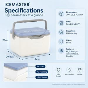 Glacière portable ICEMASTER 10,5 L, boîte à glace rectangulaire avec isolation en mousse PU pour le camping en plein air - Product Image 1