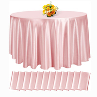 Nappe ronde en satin argenté de 120 pouces, nappe de table de qualité supérieure, brillante et soyeuse, tissu lisse, pour mariage, fête, banquet