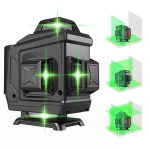 Shunhui 12 lignes niveau Laser auto-niveau à distance sans fil 3D Horizontal et vertical puissant faisceau vert croisé mit Stativ