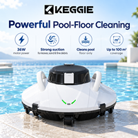 Robot de nettoyage de piscine intelligent certifié CE FCC RoHS pour petites piscines de jardin, 36W, 100 m², nettoyage à 23 degrés sous l'eau