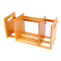 Bureau d'angle pliable en bambou réglable avec étagère, organisateur de rangement personnalisable pour la maison et le bureau, adapté aux enfants