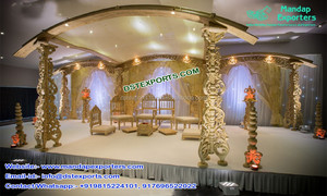 Gorgeous Indian <b>Wedding</b> Wooden Mandap Elegant <b>Wedding</b> Wooden Mandap Setup Stunning <b>Wedding</b> <b>Top</b> Gold Wooden Mandap Decors USA UK - Product Image 5