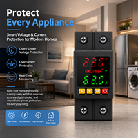SINOTIMER SVP718S 110VAC/220VAC 63A/80A Moniteur de tension à affichage numérique, protecteur de tension et de courant réglable avec logo personnalisé