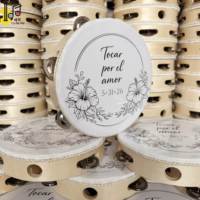 Tambourins en bois personnalisés pour mariage, 8 pouces (20 cm) de diamètre, pour adultes, instrument de musique à percussion, vente en gros