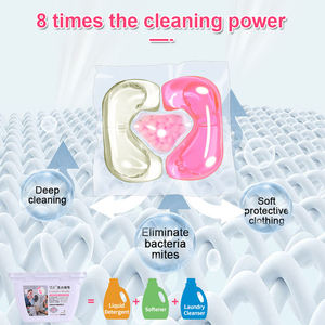 High Quality Custom Label 3 In1 10g Love Cherry Blossoms Smelling Washing Capsules Liquid Water Soluble Laundry <b>Detergent</b> Pods - Product Image 1