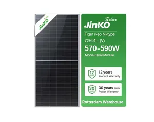 Entrepôt UE Jinko Trina LONGi 570w 575w 580w 585w 590W Modules PV de type N Panneau solaire monocristallin demi-cellule