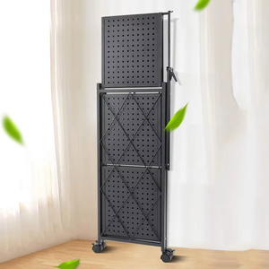 Estante de 4 niveles de almacenamiento extraíble plegable de acero al carbono, estantes plegables de <span class=keywords><strong>Metal</strong></span> para microondas para Cocina - Product Image 4