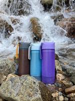 Bouteille filtrante à eau portable manuelle pour l'extérieur, filtration par pression, survie d'urgence, filtres UF, randonnée, camping, trekking