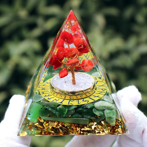 Kogiya <b>Crystal</b> <b>Tree</b> Pyramid Ornament Joy Rune Laser Engraved Home Decoration Collectible Gift - Product Image 4