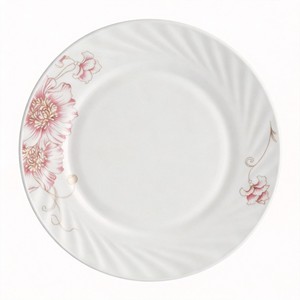 Ensemble <span class=keywords><strong>de</strong></span> 6 assiettes à <span class=keywords><strong>d</strong></span>îner en verre CorningWare Opal Stone vintage blanc, écologiques, 9 pouces - Design floral HARVIT - Product Image 4