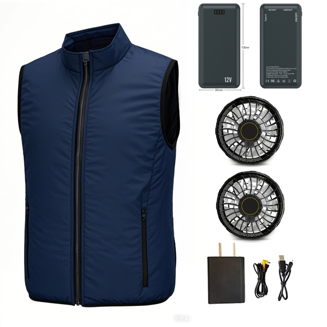 AQTQ Good Quality Summer Cooling Jacket Sleeveless Air Conditioned Fan Equipped Clothing for Man