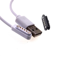 Pogo-fuente de alimentación de 4 pines, Conector de Cable de carga magnético USB, fuente de alimentación de 2,50mm