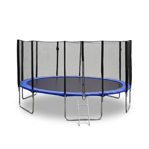 <span class=keywords><strong>Trampoline</strong></span> rond en tissu vert avec tubes en acier allié, système de panier de basket, échelle avancée, sécurisé pour garçons, de 6 à 16 pieds - Product Image 3
