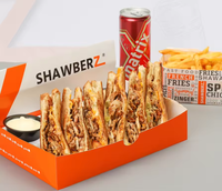 Boîte à emporter personnalisée avec logo imprimé pour shawarma, kebab, frites, poulet, emballage de restauration avec séparateur
