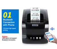 Impresora de Etiquetas de Códigos de Barras Xprinter XP-365B Negra Todo en Uno de 3 Pulgadas para Impresión de Etiquetas y Boletos, Impresora Térmica de Etiquetas