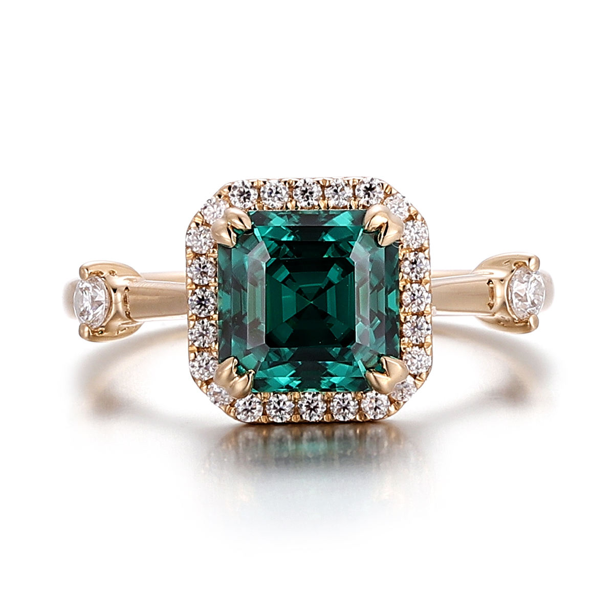 แหวนเพชรโมอิสซาไนต์ทองแท้ 14K